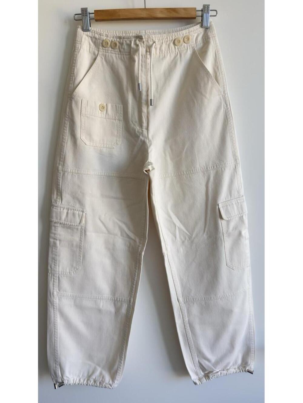 Toteme Cream Utility Drawstring Jogger Pants - Picture 3 of 9